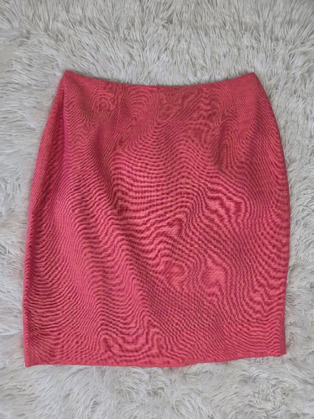 Linda Allard Ellen Tracy Size 6P Coral Linen Pencil Skirt Hidden Back Zipper NWT